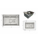 Інтегрована кухонна мийка з нержавіючої сталі Lidz Handmade H6845 Brushed Steel 3,0/1,0 мм фото - 2