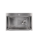 Інтегрована кухонна мийка з нержавіючої сталі Lidz Handmade H6845 Brushed Steel 3,0/1,0 мм фото - 3