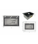 Мийка кухонна інтегрована чорна PVD Lidz Handmade H6845B Brushed Black 3,0/1,0 мм фото - 2