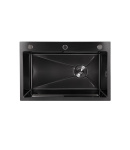Мийка кухонна інтегрована чорна PVD Lidz Handmade H6845B Brushed Black 3,0/1,0 мм фото - 3