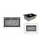 Мийка кухонна інтегрована чорна PVD Lidz Handmade H7545B Brushed Black 3,0/1,0 мм фото - 2