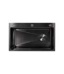 Мийка кухонна інтегрована чорна PVD Lidz Handmade H7545B Brushed Black 3,0/1,0 мм фото - 3