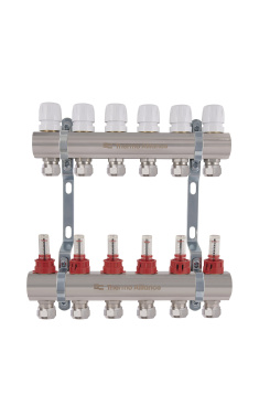 Колектор латунний з витратомірами та євроконусами Thermo Alliance Standart 1