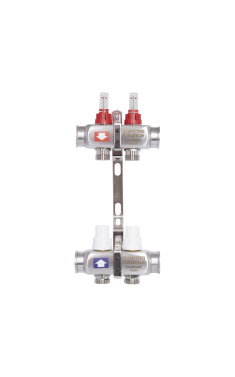 Колектор для теплої підлоги з витратомірами Thermo Alliance Standart 1″ на 2 виходи