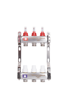 Колектор для теплої підлоги з витратомірами Thermo Alliance Standart 1″ на 3 виходи
