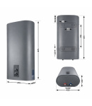 Водонагрівач електричний Thermo Alliance 50 л Grey, вертикальний плоский, мокрий ТЕН 2 кВт (0,8+1,2) DT50V20G(PD)/2G фото - 2