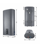 Водонагрівач електричний Thermo Alliance 80 л Grey, плоский вертикальний, мокрий ТЕН 2 кВт (0,8+1,2) DT80V20G(PD)/2G фото - 2