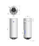 Электрический водонагреватель Thermo Alliance Spectra slim 50 л вертикальный, мокрый ТЭН 1,5 кВт, d 360 мм фото - 2