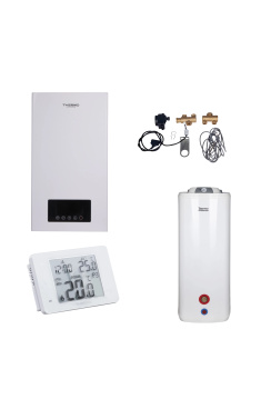 Комплексное решение Thermo Alliance для котельной: электрический котел 10 кВт + комплект бойлера + комбинированный напольный водонагреватель 100 л