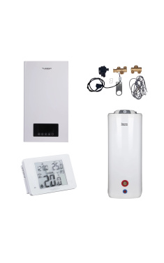 Комплексное решение Thermo Alliance для котельной: электрический котел 12 кВт + комплект бойлера + комбинированный напольный водонагреватель 120 л