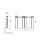 Радиатор биметаллический Thermo Alliance Bi-Ferrum 500/80 1,16 кг фото - 2