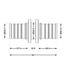 Муфта переходная под натяжную гильзу Icma №1032 d20х2,8-25х3,5 851032GXGW05 фото - 2