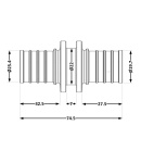 Муфта переходная под натяжную гильзу Icma №1032 d25х3,5-32х4,4 851032GYGX05 фото - 2
