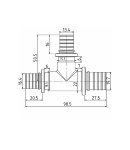 Тройник натяжной Icma №1039 d25х16х20 851039GXBOGW05 фото - 2