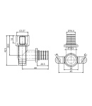 Кут натяжний Icma №1040 d20х2,8-1/2