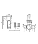 Кут натяжний Icma №1040 d25х3,5-3/4