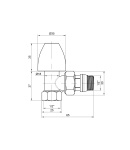 Кран радиаторный Thermo Alliance Base 1/2″ ВН с антипротечкой угловой — фото 2