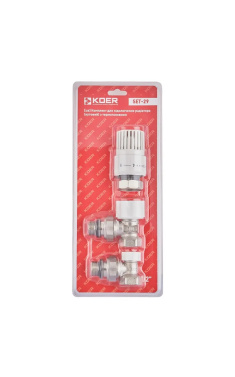 Комплект для підключення радіатора Koer SET-29 - 1/2'' (кутовий) з термоголовкою (KR5716)