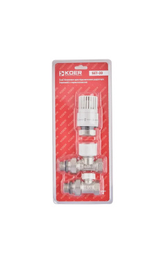 Комплект для підключення радіатора Koer SET-30 - 1/2'' (прямий) з термоголовкою (KR5717)