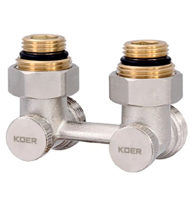 Вузол нижнього підключення радіатора 3/4'' кутовий (комплект) Koer KR.1132 (KR2816) фото - 1