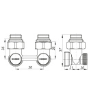 Вузол нижнього підключення радіатора 3/4'' кутовий (комплект) Koer KR.1132 (KR2816) фото - 2