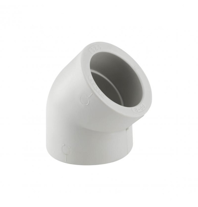 Кутник 45° PPR 63 мм під пайку, без різьби, серія PPR, Thermo Alliance