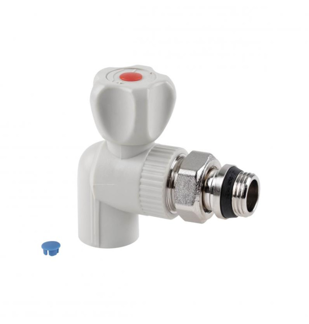 Кран радиаторный угловой PPR/латунь 20x1/2″ с наружной резьбой — PPR SD00029240 Thermo Alliance