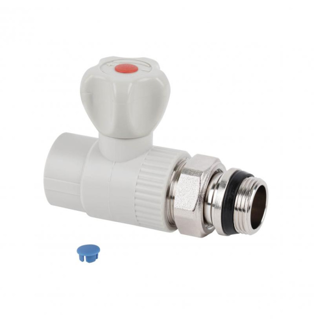 Кран радиаторный прямой PPR/латунь 25×3/4″ с наружной резьбой Thermo Alliance PPR