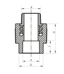 KOER муфта PPR наружная резьба ф32x3/4н (Чехия) фото - 2