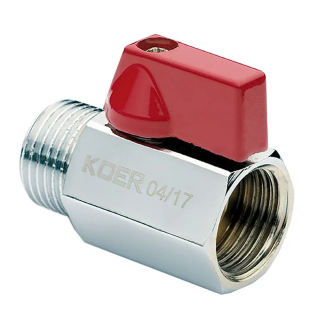 Кран кульовий KOER MINI 1/2″ ЗВ в хромі фото - 1
