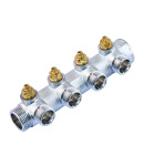 Колектор для теплої підлоги Koer KR.1127-4 - 1″x4 - 3/4 Ways (євроконус-площина) (KR4948) — фото 2