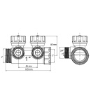 Колектор для теплої підлоги Koer KR.1127-4 - 1″x4 - 3/4 Ways (євроконус-площина) (KR4948) — фото 3