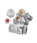 Комплект для підключення радіатора Koer 1/2″ кутовий з термостатичною головкою — фото 2