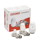 Комплект для подключения радиатора Koer 1/2″×1/2″ прямой с термостатической головкой — фото 5
