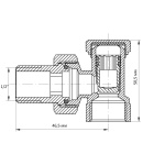 Кутовий хромований радіаторний вентиль Koer 1/2x1/2 для опалення — фото 2