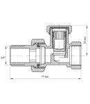 Прямой радиаторный вентиль Koer 3/4x3/4 для отопления — фото 3