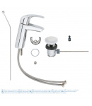 Змішувач для раковини M-розміру Grohe Eurosmart (23322003) фото - 3