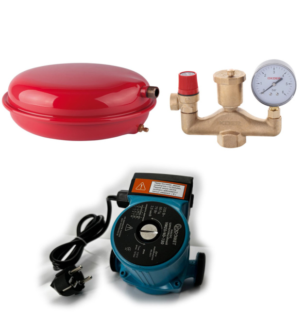 Комплект для котла бак плоский 6л + насос + група безпеки