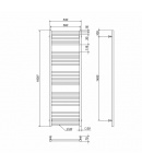 Електрична рушникосушарка для ванної кімнати  Deffi Lima П25 500x1600 праве підключення фото - 3