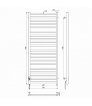 Електрична рушникосушарка для ванної кімнати  Deffi Lima П20 500x1300 праве підключення фото - 3