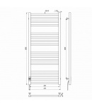 Електрична рушникосушарка для ванної кімнати  Deffi Magnus П12 500x1200 ліве підключення (білий) фото - 2