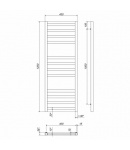 Електрична рушникосушарка для ванної кімнати  Deffi Magnus П12 400x1200 праве підключення (білий) фото - 2