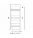 Електрична рушникосушарка для ванної кімнати  Deffi Magnus П12 400x1000 ліве підключення (чорний) фото - 2