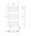Електрична рушникосушарка для ванної кімнати  Deffi Magnus П12 400x800 праве підключення (білий) фото - 2