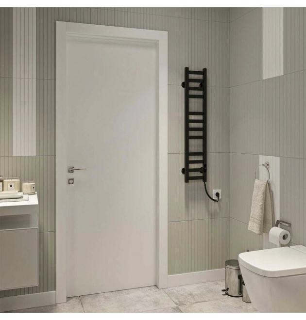Електрична рушникосушарка для ванної кімнати  Deffi Magnus П12 200x1000 праве підключення (чорний) фото - 1