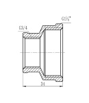 Муфта редукционная SD Forte 1″ 1/4х3/4″ ВВ SF3573220 фото - 2