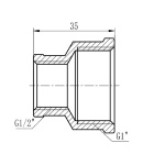 Муфта редукционная SD Forte 1″х1/2″ ВВ SF3572515 фото - 2