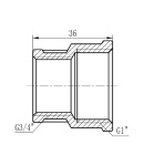 Муфта редукционная SD Forte 1″х3/4″ ВВ SF3572520 фото - 2