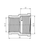 Муфта редукционная SD Forte 1/2″х3/4″ ВВ SF3572015 фото - 2