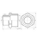 SD Forte Нипель хром 3/4″Н х 1/2″Н SF359H2015 фото - 2